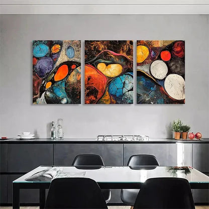 3pcs Vibrant Abstract Bubble Fluid Perfect  Unframed - High Quality Print 100% Australian Made Wall Canvas