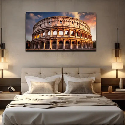 Colosseum In Rome Wall Art Canvas Office Home Room Framed 120x60cm