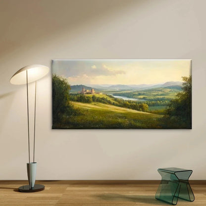Scenic Mountain and River Wall Art Canvas Office Home Room Framed 120x60cm