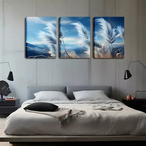 3pcs Outdoor Wild Reed Wall Art Canvas Unframed - High Quality Print 100% Australian Made Wall Canvas