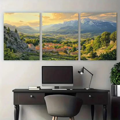 3pcs Mont Ventoux Bedoin Village Travel Wall Art Set Canvas Unframed - High Quality Print 100% Australian Made Wall Canvas