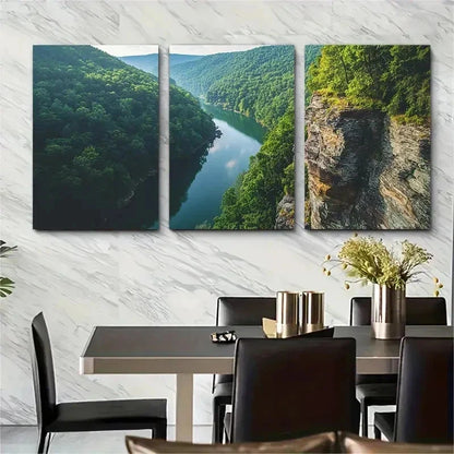 3pcs Mountain State Appalachian Scenic Perfect Wall Art Set Canvas Framed 50x70cm - High Quality Print 100% Australian Made Wall Canvas Ready to Hang