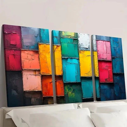 3pcs Abstract Color Block DG  Wall Art Set Canvas Unframed - High Quality Print 100% Australian Made Wall Canvas - Bella Home Decor