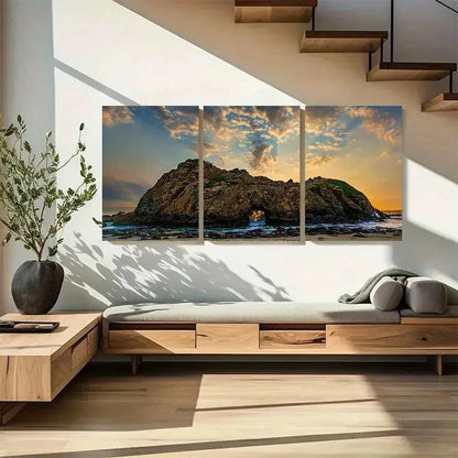 3pcs Keyhole Arch Scenic Landscape Metal Print Ready to Hang Art