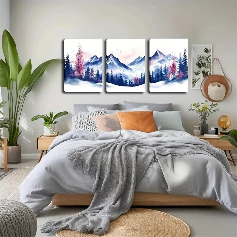 3pcs Mountain Landscape Rustic Coastal Perfect Wall Art Set Canvas Framed 60x90cm - High Quality Print 100% Australian Made Wall Canvas Ready to Hang - Bella Home Decor