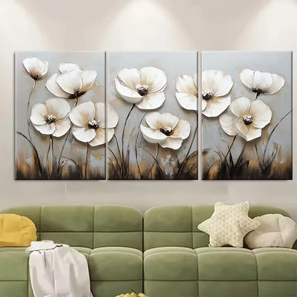 3pcs Original Floral Painting Metal Print Ready to Hang Art