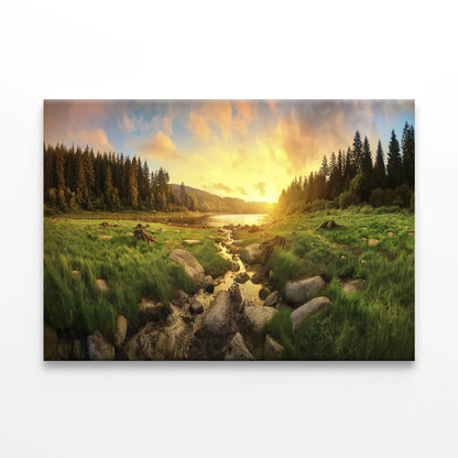 Colorful Clouds, Trees, Grassland   Wall Art Decor 100% Australian Made - Bella Home Decor