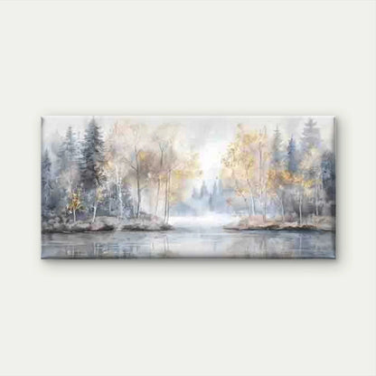 Abstract Forest River Wall Art Canvas Office Home Room Framed 120x60cm