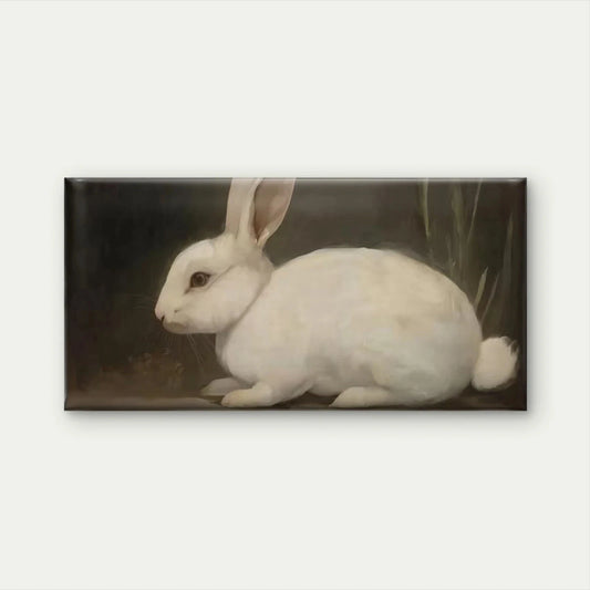 Minimalist White Rabbit Wall Art Canvas Office Home Room Framed 120x60cm