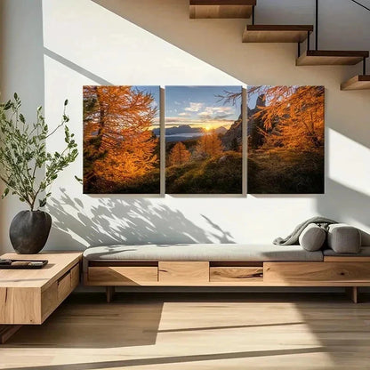 3pcs Natural Landscape Art Mountain Woods Wall Art Set Canvas Framed 60x90cm - High Quality Print 100% Australian Made Wall Canvas Ready to Hang - Bella Home Decor