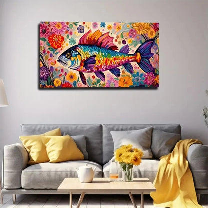Colorful Fish Wall Art Canvas Office Home Room Framed 120x60cm