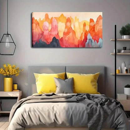 Colorful Mountain Landscape Wall Art Canvas Office Home Room Framed 120x60cm - Bella Home Decor