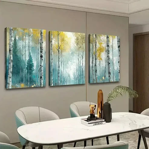 3pcs Forest Abstract Wall Art Set Canvas Unframed - High Quality Print 100% Australian Made Wall Canvas - Bella Home Decor