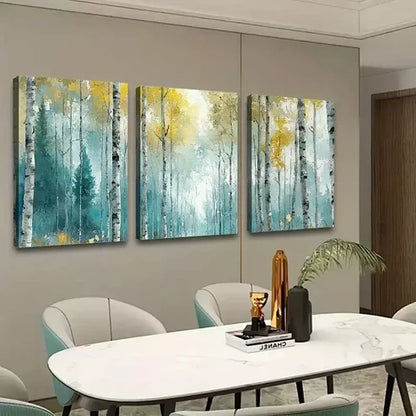 3pcs Forest Abstract Wall Art Set Canvas Unframed - High Quality Print 100% Australian Made Wall Canvas - Bella Home Decor