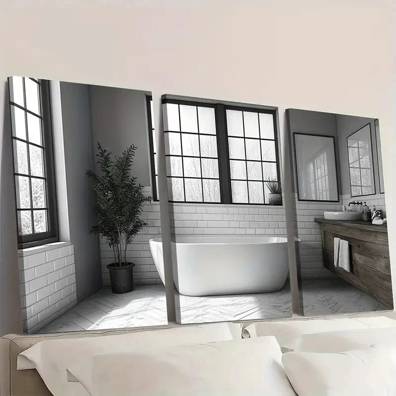 3pcs Bathroom Decor And Accessories I  Wall Art Set Canvas Framed 60x90cm - High Quality Print 100% Australian Made Wall Canvas Ready to Hang - Bella Home Decor