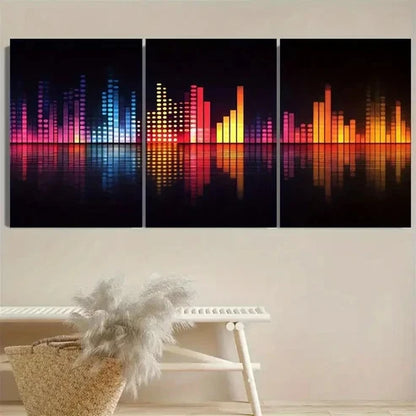 3pcs Music Equalizer Wall Art Set Canvas Unframed - High Quality Print 100% Australian Made Wall Canvas
