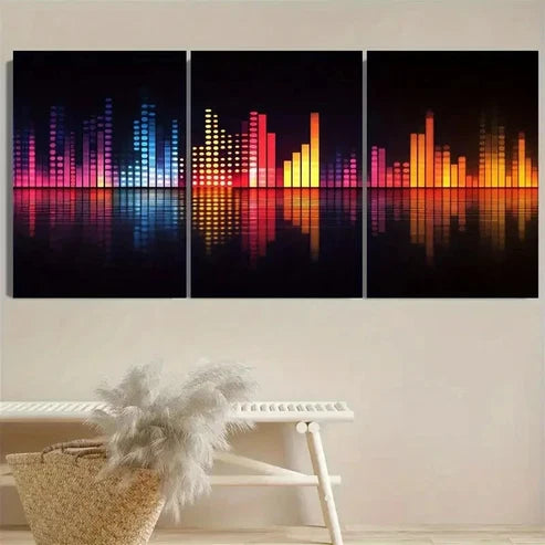 3pcs Music Equalizer Wall Art Set Canvas Unframed - High Quality Print 100% Australian Made Wall Canvas