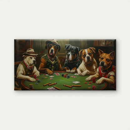 Funny Dogs Playing Poker Wall Art Canvas Office Home Room Framed 120x60cm