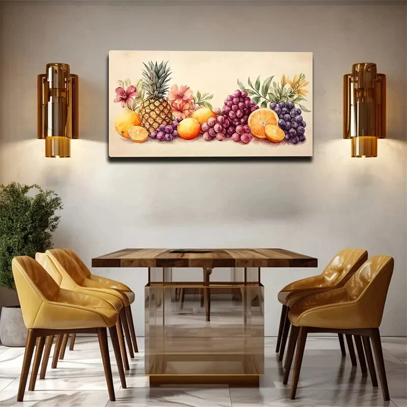 Various Fruits Abstract Wall Art Canvas Office Home Room Framed 120x60cm - Bella Home Decor