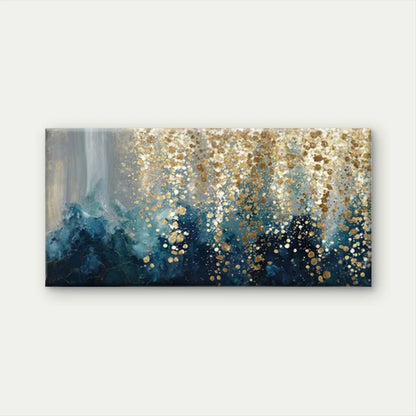 Blue Tones Abstract Wall Art Canvas Office Home Room Framed 120x60cm