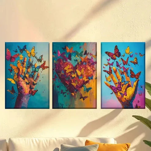 3pcs Hands and Love Wall Art Canvas Unframed - High Quality Print 100% Australian Made Wall Canvas