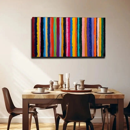 Vertical Stripes Colorful Style Wall Art Canvas Office Home Room Framed 120x60cm