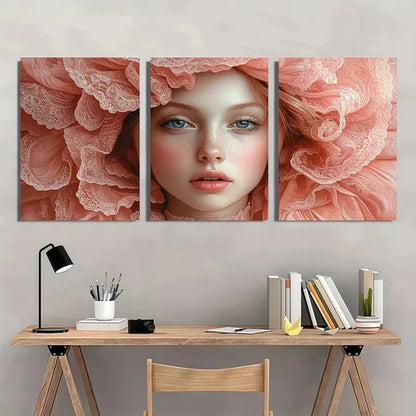 3pcs The Ruffle Fine Portrait Giclée Perfect Wall Art Canvas Unframed - High Quality Print 100% Australian Made Wall Canvas