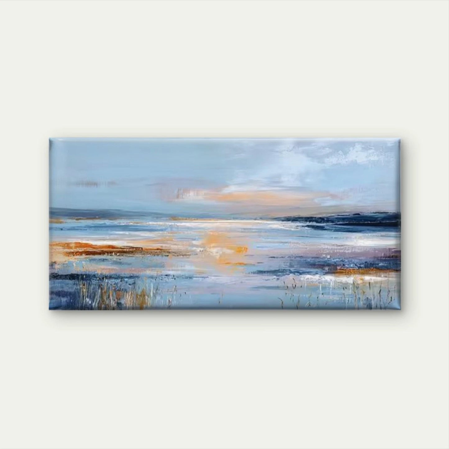 Colorful Textured Abstract Landscape Wall Art Canvas Office Home Room Framed 120x60cm - Bella Home Decor