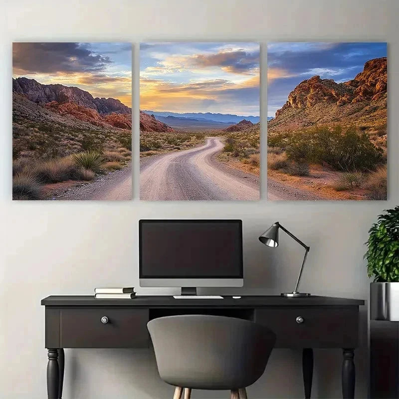 3pcs Nevada Landscapes Scenic Perfect Wall Art Set Canvas Framed 60x90cm - High Quality Print 100% Australian Made Wall Canvas Ready to Hang