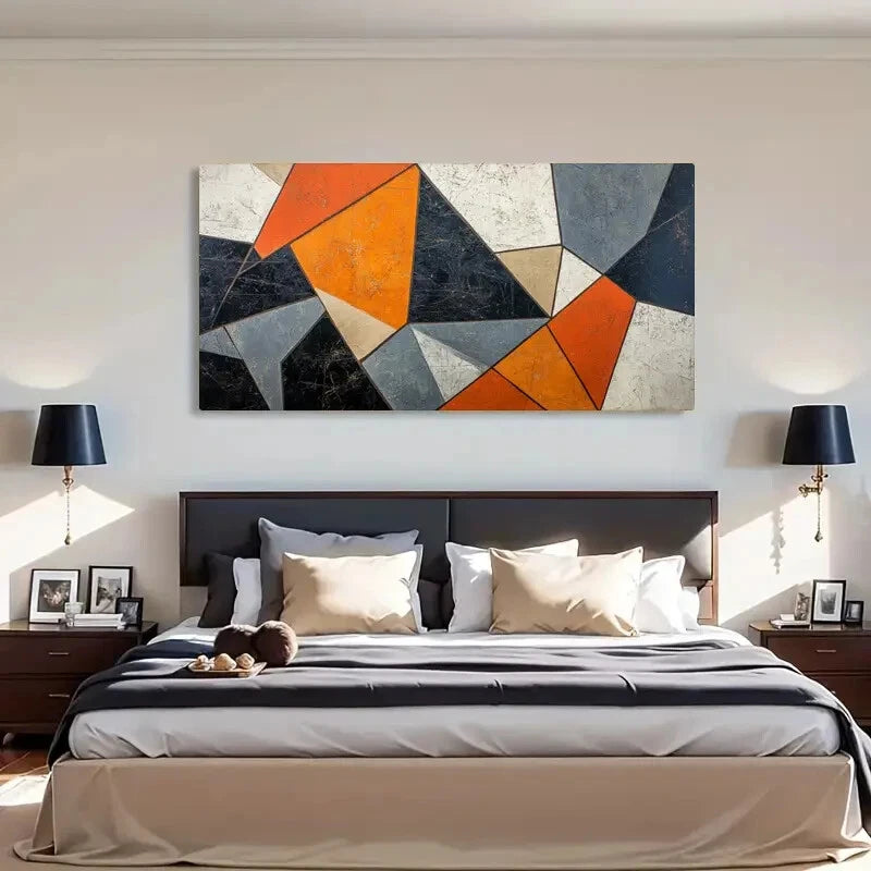 Abstract Color Block Geometric Wall Art Canvas Office Home Room Framed 120x60cm - Bella Home Decor