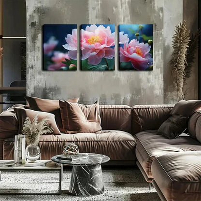 3pcs Beautiful Flowers In Bloom Wall Art Set Wall Art Canvas Unframed - High Quality Print 100% Australian Made Wall Canvas - Bella Home Decor