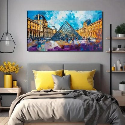 Paris Louvre Perfect Wall Art Canvas Office Home Room Framed 120x60cm