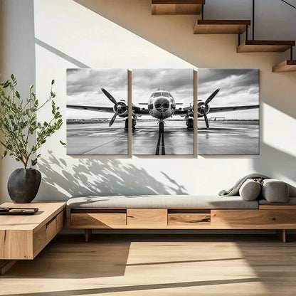 3pcs Industrial Design with Dramatic Sky Metal Print Ready to Hang Art - Bella Home Decor