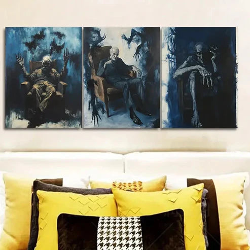 3pcs Decadent Man Series, Dark Themed Wall Art Set Canvas Unframed - High Quality Print 100% Australian Made Wall Canvas - Bella Home Decor