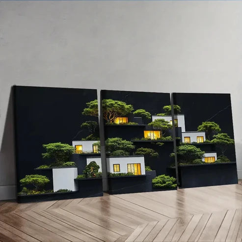 3pcs Ancient architecture Wall Art Set Canvas Unframed - High Quality Print 100% Australian Made Wall Canvas - Bella Home Decor