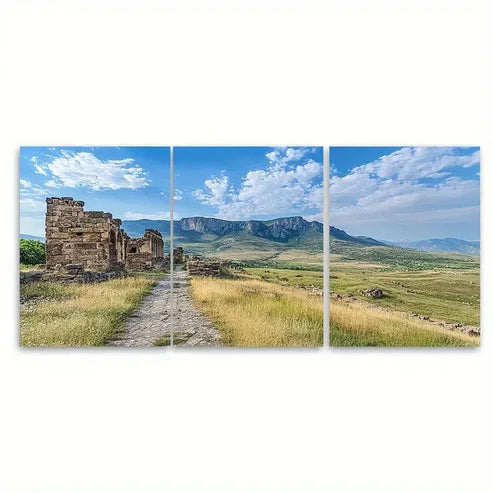 3pcs Kars Travel Poster Ani Ruins Illustration Wall Art Canvas Unframed - High Quality Print 100% Australian Made Wall Canvas