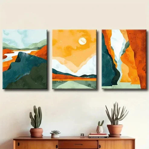 3pcs Modern Minimalist Forest Landscape Wall Art Set Canvas Unframed - High Quality Print 100% Australian Made Wall Canvas