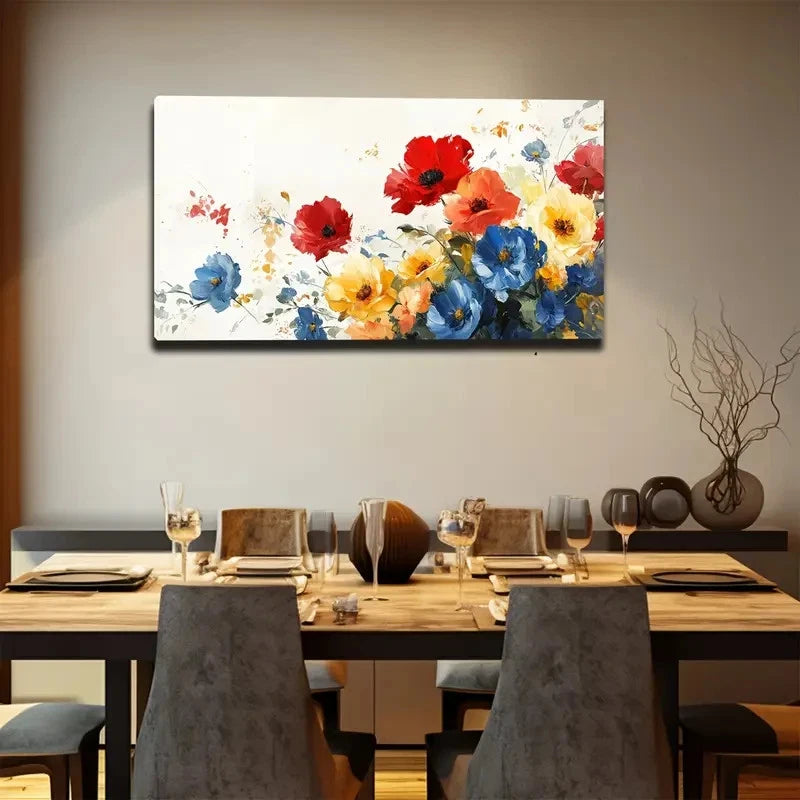 Simple Flower Shapes Creative Wall Art Canvas Office Home Room Framed 120x60cm