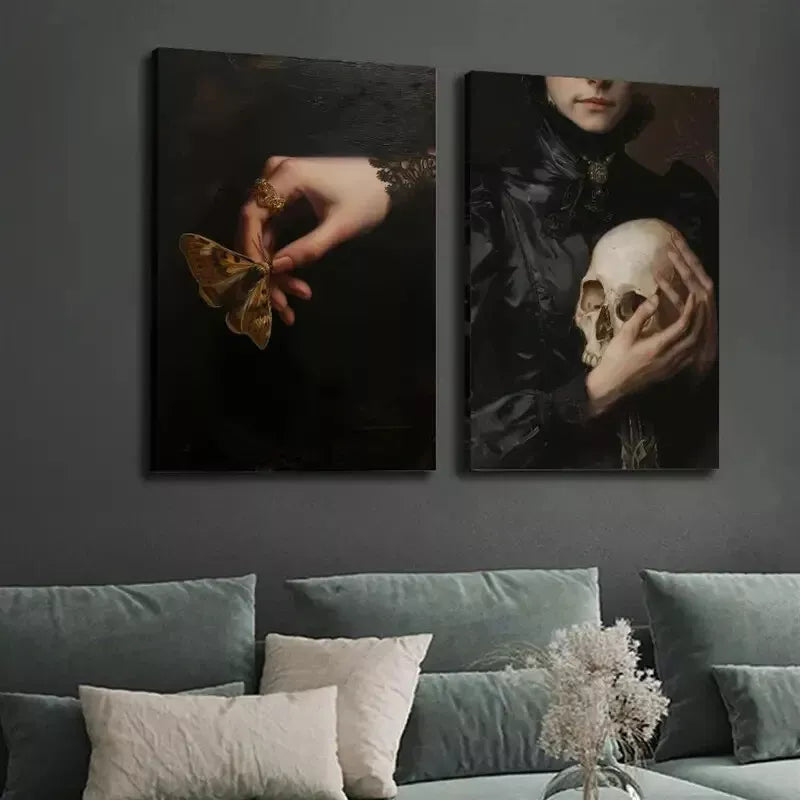 2pcs Decorative Painting, Gothic Style Art Decoration Canvas Framed 50x75cm - High Quality Print 100% Australian Made Wall Canvas Ready to Hang - Bella Home Decor