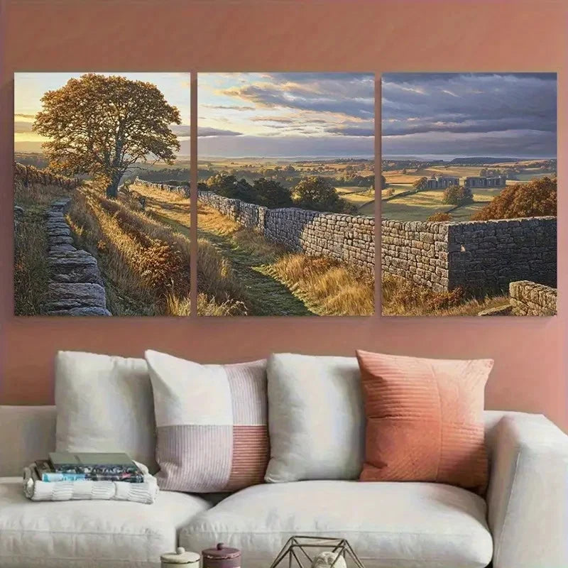 3pcs Vivid Northumberland Travel Inspired Metal Print Ready to Hang Art - Bella Home Decor
