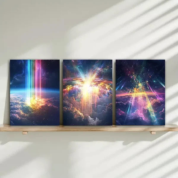 3pcs Elegant Galaxy Wall Art Canvas Unframed - High Quality Print 100% Australian Made Wall Canvas