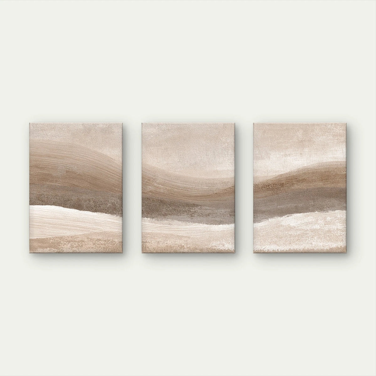 3pcs Neutral Beige Abstract Textured Waves Wall Art Set Canvas Framed 40x60cm - High Quality Print 100% Australian Made Wall Canvas Ready to Hang