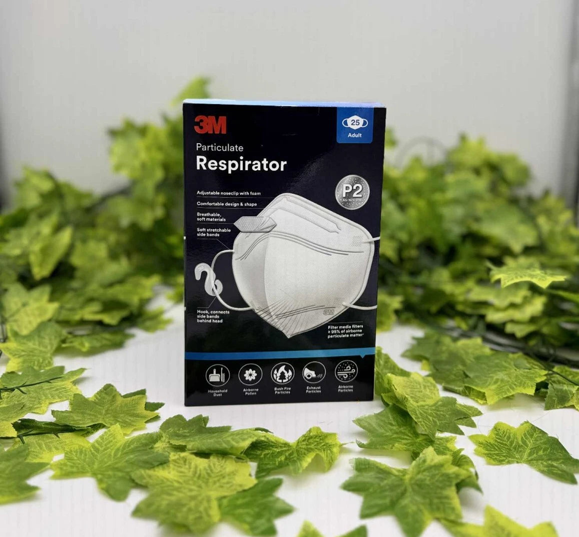 25 x 3M P2 Respirator 9123 Disposable Face Mask Breathable,Flat-fold, Disposable