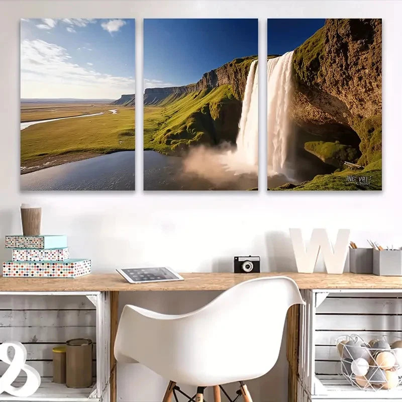 3pcs Steavenson Falls Waterfall Australia   Wall Art Set Canvas Framed 60x90cm - High Quality Print 100% Australian Made Wall Canvas Ready to Hang