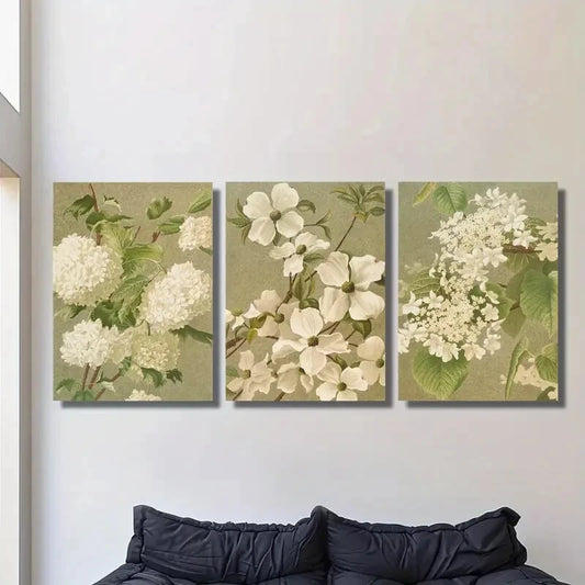 3pcs Vintage Botanical Print, Metal Print Ready to Hang Art