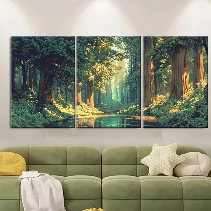 3pcs Humboldt Redwoods State Park Metal Print Ready to Hang Art