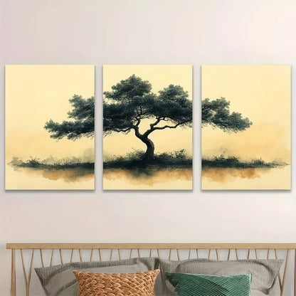 3pcs Featuring Sketches of Black Pine Trees  Wall Art Set Canvas Framed 50x70cm - High Quality Print 100% Australian Made Wall Canvas Ready to Hang - Bella Home Decor
