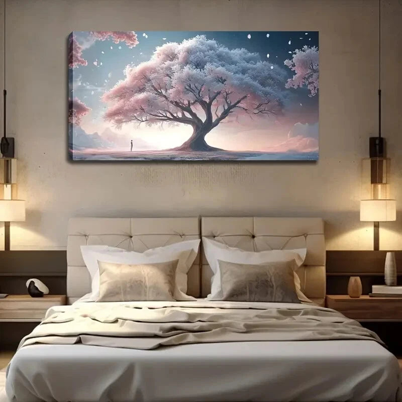 Majestic Cherry Blossom Tree Wall Art Canvas Office Home Room Framed 120x60cm - Bella Home Decor