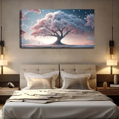 Majestic Cherry Blossom Tree Wall Art Canvas Office Home Room Framed 120x60cm - Bella Home Decor
