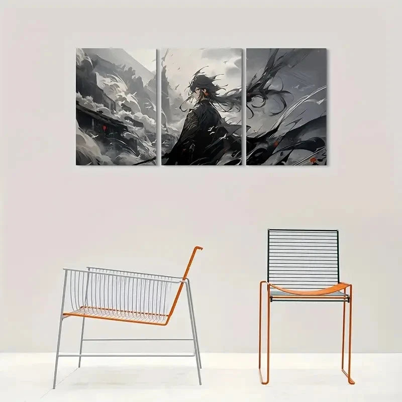 3pcs Dark Fantasy Gothic Anime Character Metal Print Ready to Hang Art - Bella Home Decor